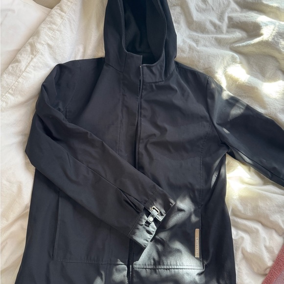 Black fleece lined wind breaker with Hood - Picture 2 of 7